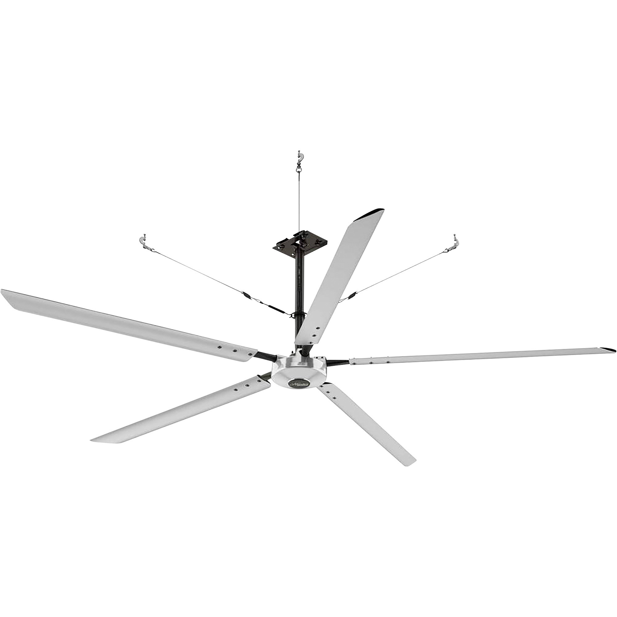 Hunter Industrial Titan HVLS Ceiling Fan, 24ft. Dia., 220 Volts, Single-Phase, Silver, Model# 72260